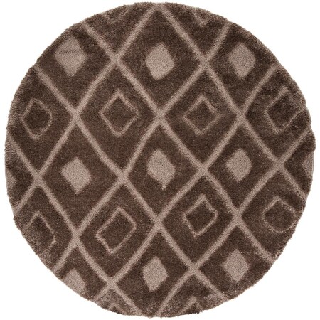 Safavieh 6 ft.-7 in. x 6 ft.-7 in. Olympia Shag Power Loomed Round Area RugMushroom OSG319C-7R
